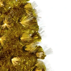 3' Pre-Lit Gold Fiber Optic Artificial Christmas Tree, White Lights -Optimal Christmas Shop northlight j92343 2 02223.1667530319