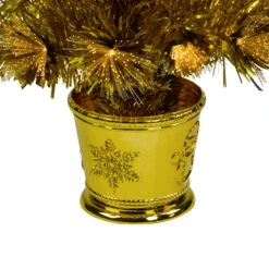 3' Pre-Lit Gold Fiber Optic Artificial Christmas Tree, White Lights -Optimal Christmas Shop northlight j92343 3 90212.1667530319