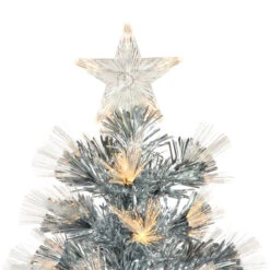 3' Pre-Lit Silver Fiber Optic Artificial Christmas Tree, Warm White Lights -Optimal Christmas Shop northlight j92344 3 25520.1667530318