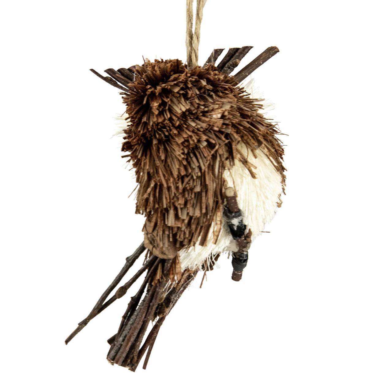 Set 3 Sisal And Twig Owl Christmas Ornaments, 3.5" 7 Set 3 Sisal And Twig Owl Christmas Ornaments, 3.5" - Image 5