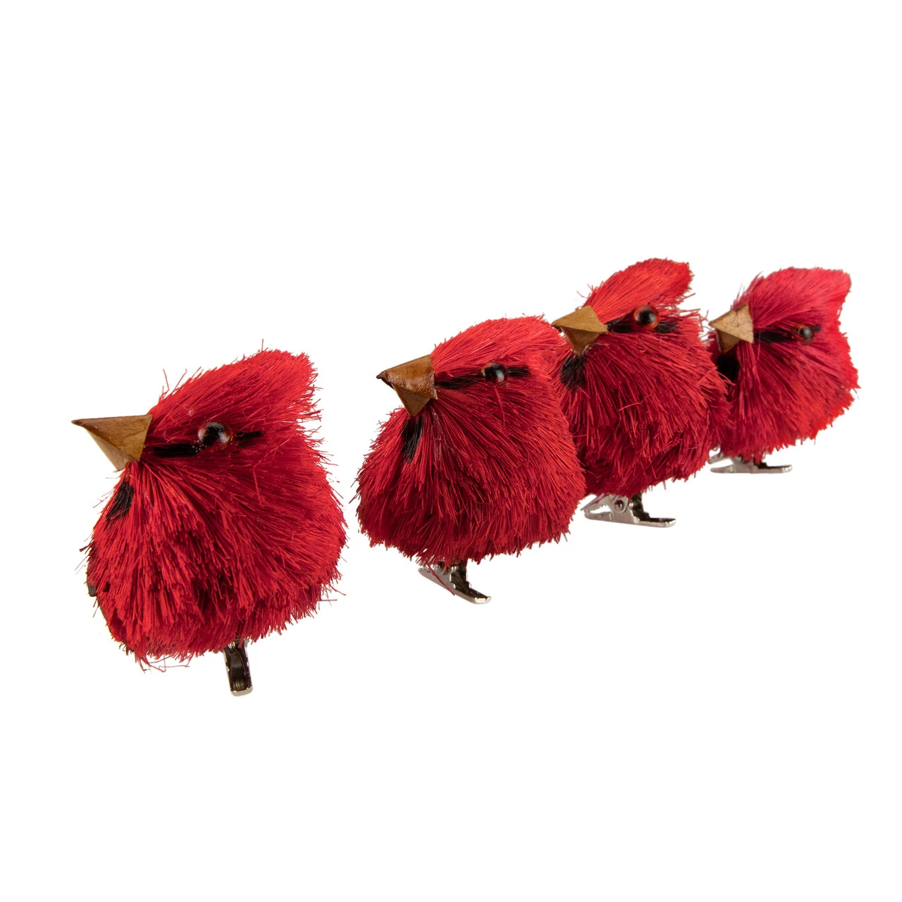 Set Of 4 Red Cardinal Clip-On Sisal Christmas Bird Ornaments, 3.5" 9 Set Of 4 Red Cardinal Clip-On Sisal Christmas Bird Ornaments, 3.5" - Image 7