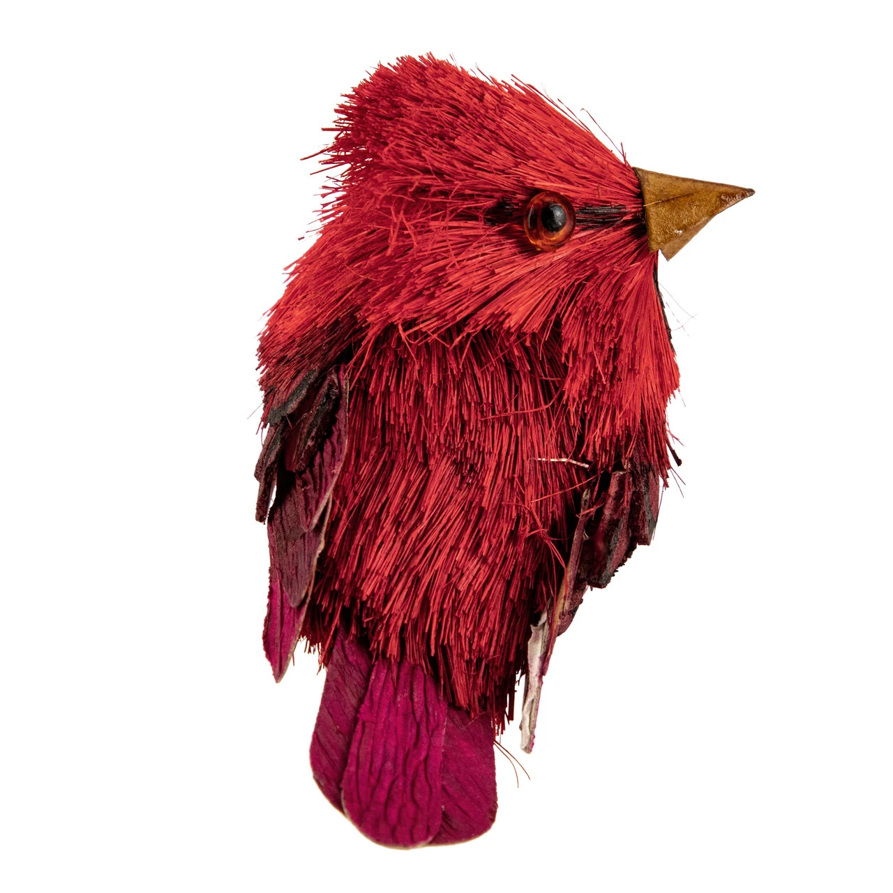 Set Of 4 Red Cardinal Clip-On Sisal Christmas Bird Ornaments, 3.5" 7 Set Of 4 Red Cardinal Clip-On Sisal Christmas Bird Ornaments, 3.5" - Image 5