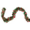 50' X 4" Shiny Green And Red Wide Cut Tinsel Christmas Garland - Unlit