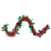 50' Shiny Red Christmas Tinsel Garland With Green Holly - Unlit 1 50' Shiny Red Christmas Tinsel Garland With Green Holly - Unlit -Optimal Christmas Shop northlight k00358 83835.1667575046