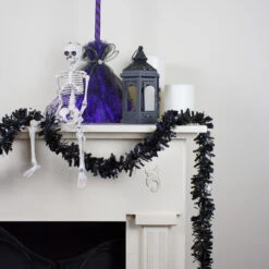 Wide Cut Black Halloween Tinsel Garland - 50 Feet, Unlit -Optimal Christmas Shop northlight k28316 3 16619.1667622915