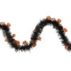 50' Black With Orange Jack O Lanterns Halloween Tinsel Garland - Unlit -Optimal Christmas Shop northlight k28318 07561.1667623070