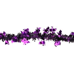Black With Purple Bats Halloween Tinsel Garland - 50 Feet, Unlit 6 Black With Purple Bats Halloween Tinsel Garland - 50 Feet, Unlit -Optimal Christmas Shop northlight k28319 1 68584.1667623068