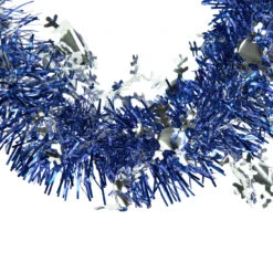 50' X 2" Royal Blue And Silver Christmas Tinsel Garland With Snowflakes - Unlit 9 50' X 2" Royal Blue And Silver Christmas Tinsel Garland With Snowflakes - Unlit -Optimal Christmas Shop northlight k94049 4 97564.1667533312