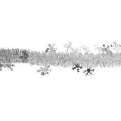 50' X 2" White And Silver Christmas Tinsel Garland With Snowflakes - Unlit -Optimal Christmas Shop northlight k94050 2 19890.1667534044