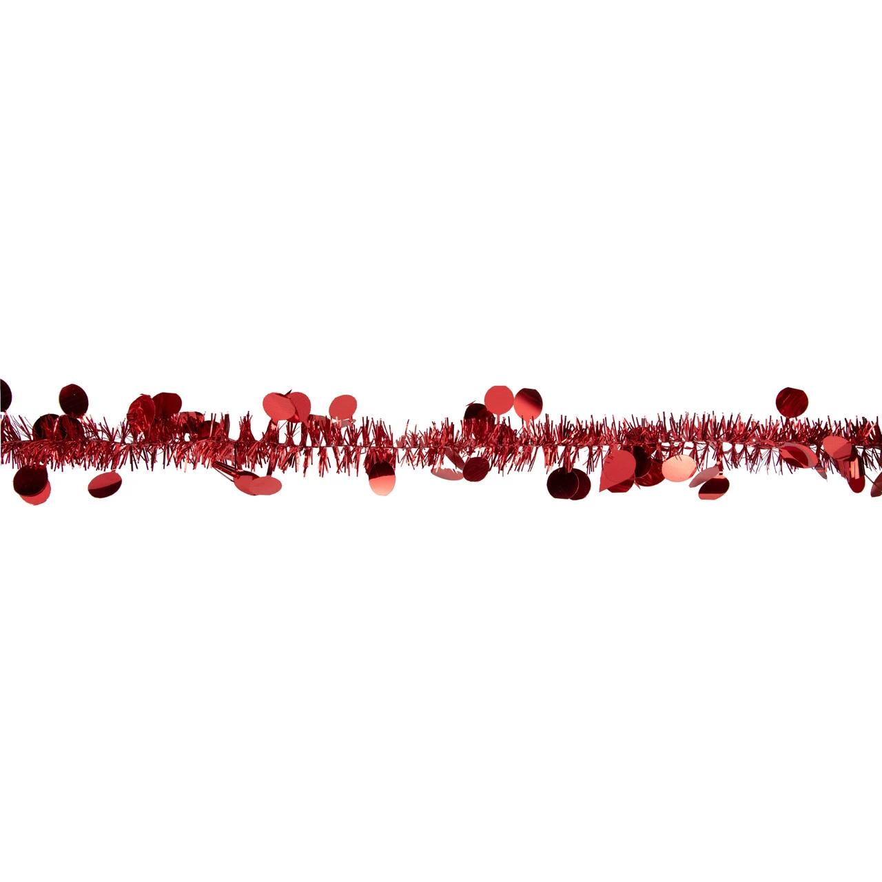 50' X 1.5" Red Tinsel Christmas Garland With Polka Dots - Unlit 5 50' X 1.5" Red Tinsel Christmas Garland With Polka Dots - Unlit - Image 3