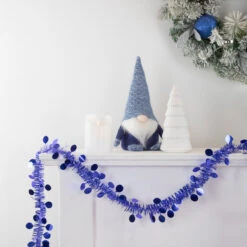 50' X 1.5" Lavish Blue Tinsel Christmas Garland With Polka Dots - Unlit 6 50' X 1.5" Lavish Blue Tinsel Christmas Garland With Polka Dots - Unlit -Optimal Christmas Shop northlight k94053 style 69775.1667534044