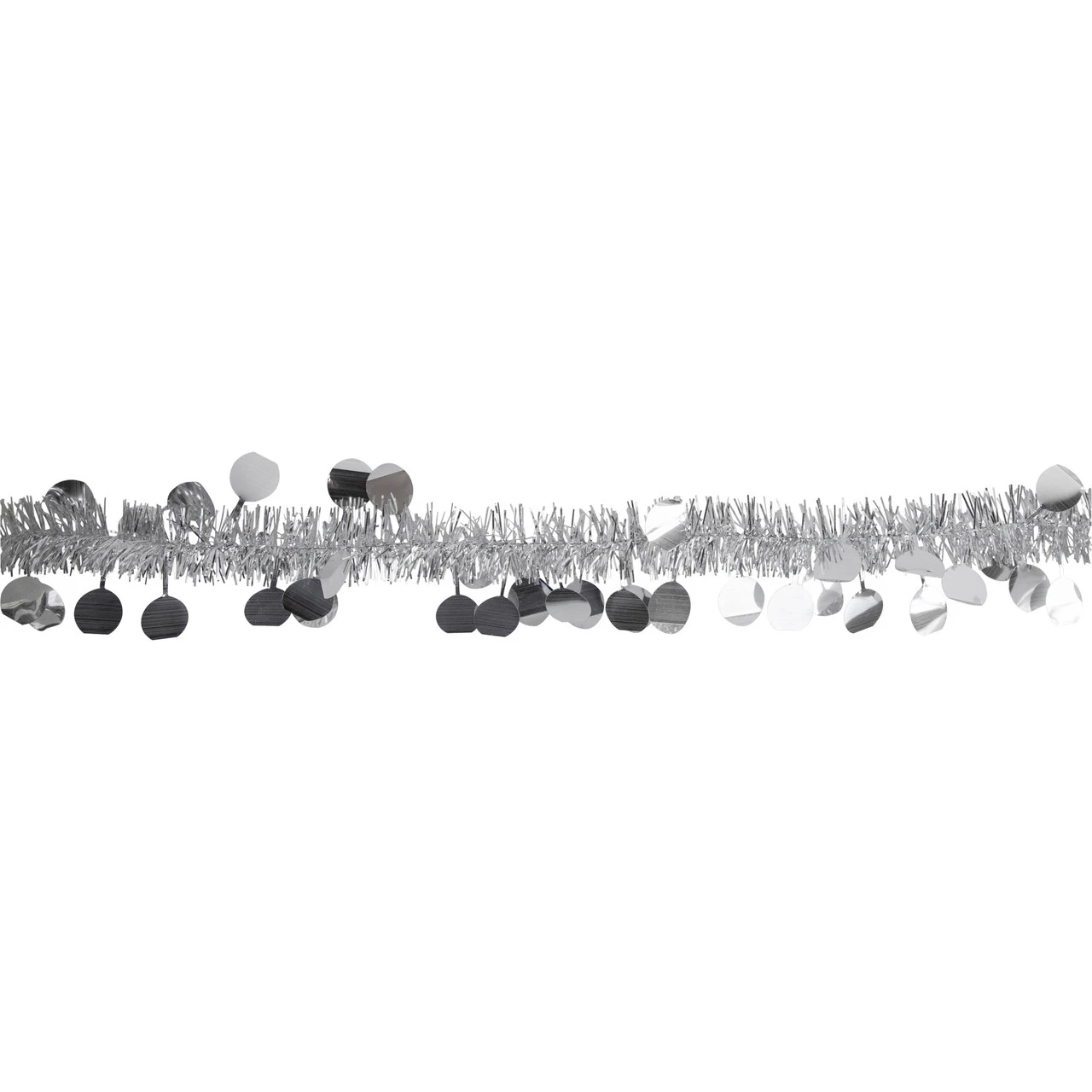 50' X 1.5" Silver Tinsel Christmas Garland With Polka Dots - Unlit 5 50' X 1.5" Silver Tinsel Christmas Garland With Polka Dots - Unlit - Image 3