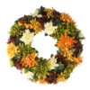 Autumn Orange And Green Chrysanthemum Artificial Thanksgiving Wreath - 19.5-Inch, Unlit -Optimal Christmas Shop northlight kji15967 65428.1667570065