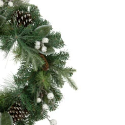 Frosted White Berry And Mixed Pine Artificial Christmas Wreath, 24-Inch, Unlit -Optimal Christmas Shop northlight kji28173 2 updated2022 23491.1667529982