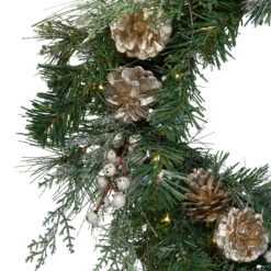 Pre-Lit Champagne Gold Pine Cone And Berry Mixed Pine Wreath - 22-Inch, Clear Lights 7 Pre-Lit Champagne Gold Pine Cone And Berry Mixed Pine Wreath - 22-Inch, Clear Lights -Optimal Christmas Shop northlight kji28175 1 04554.1667623789