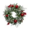 Flocked Mixed Pine With Ornaments And Berries Artificial Christmas Wreath, 24-Inch, Unlit -Optimal Christmas Shop northlight kji28187 18055.1667487619