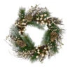 Acorn And Pine Cone Flocked Pine Needle Artificial Christmas Wreath - 22-Inch, Unlit -Optimal Christmas Shop northlight kji28195 05256.1667659459