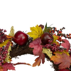 Apple And Berry Maple Leaf Twig Artificial Wreath, 22-Inch -Optimal Christmas Shop northlight kji85794 4 11444.1667659828
