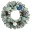 Flocked Pine With Blue And Silver Ornaments Artificial Christmas Wreath, 24-Inch, Unlit -Optimal Christmas Shop northlight kji85813 1 updated2022 71015.1667659837