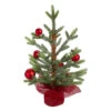 18" Potted Pine With Red Ornaments Medium Artificial Christmas Tree – Unlit -Optimal Christmas Shop northlight kji91322 08344.1667573243