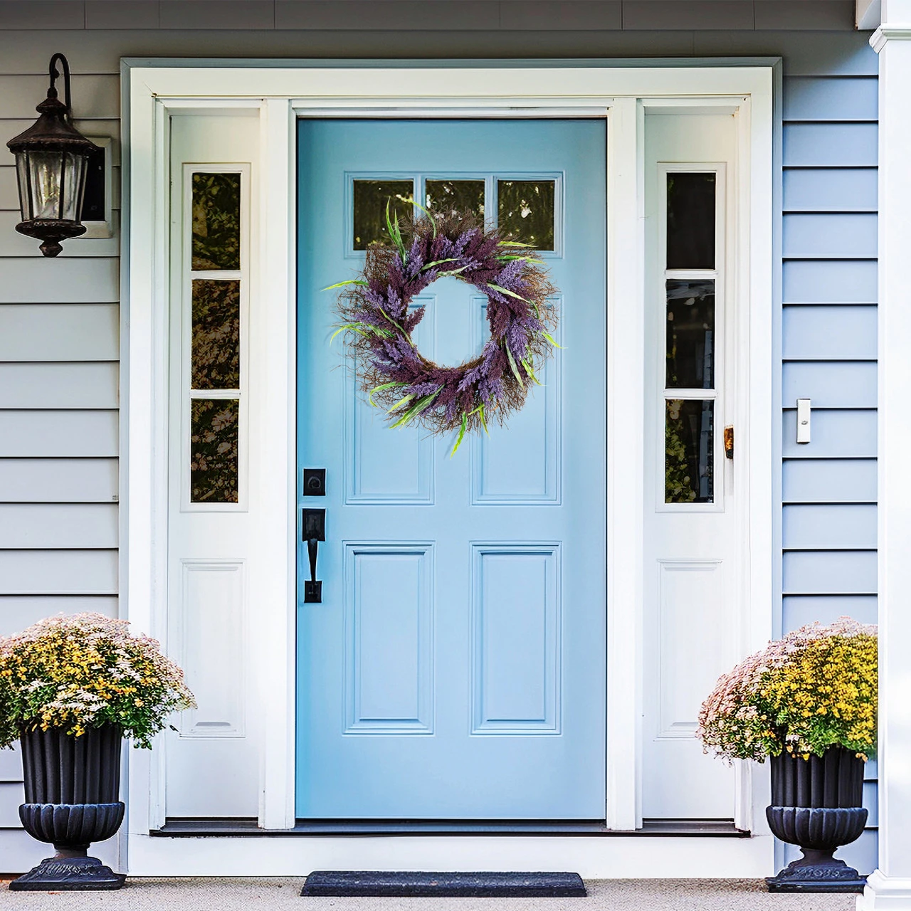 Lavender Spiral Vine Wreath, 22-Inch, Unlit 5 Lavender Spiral Vine Wreath, 22-Inch, Unlit - Image 3