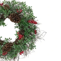 Glittered Pine Cone And Red Berry Artificial Christmas Wreath, 24-Inch, Unlit -Optimal Christmas Shop northlight kji r5093msir 2 updated2022 43267.1667660010