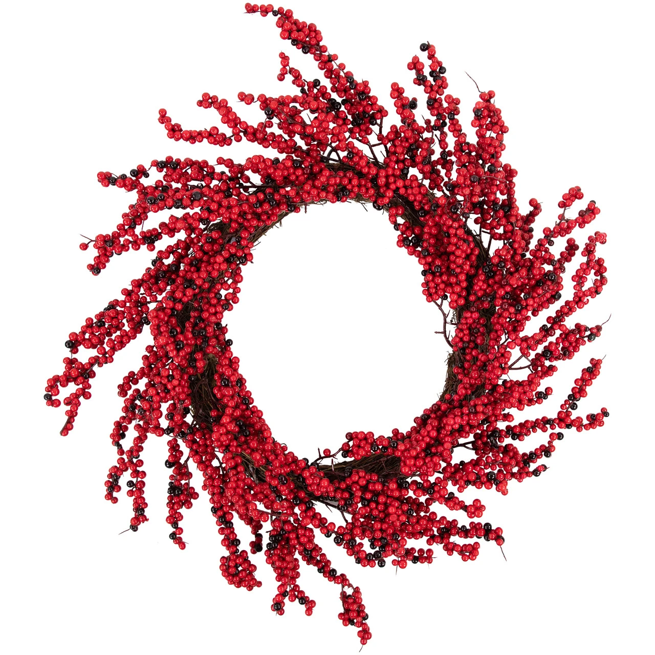 Red And Burgundy Berry Artificial Christmas Wreath, 22-Inch Unlit 3 Red And Burgundy Berry Artificial Christmas Wreath, 22-Inch Unlit