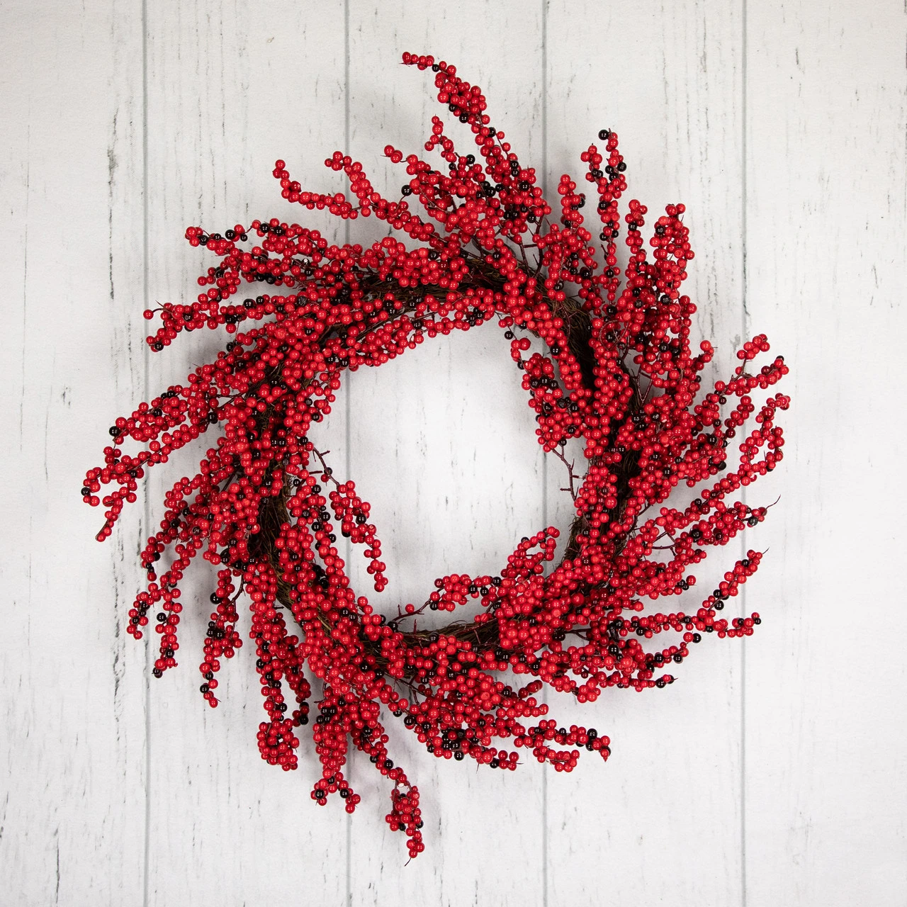 Red And Burgundy Berry Artificial Christmas Wreath, 22-Inch Unlit 4 Red And Burgundy Berry Artificial Christmas Wreath, 22-Inch Unlit - Image 2