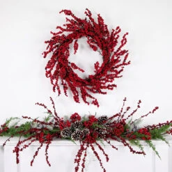 Red And Burgundy Berry Artificial Christmas Wreath, 22-Inch Unlit 8 Red And Burgundy Berry Artificial Christmas Wreath, 22-Inch Unlit -Optimal Christmas Shop northlight kjit4911hd styled 61342.1682009707