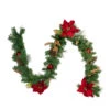 6' X 10" Pine And Poinsettias Artificial Christmas Garland - Unlit -Optimal Christmas Shop northlight kjit9968gl 28763.1667656750