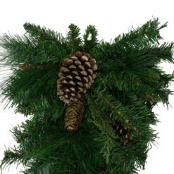 28" Artificial Mixed Pine With Pine Cones And Gold Glitter Christmas Teardrop Swag - Unlit -Optimal Christmas Shop northlight kjix5715td 2 updated 72177.1667659758
