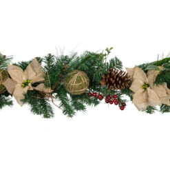 6' X 10" Burlap Poinsettia, Moss Ball, Mixed Pine And Berries Christmas Garland - Unlit 7 6' X 10" Burlap Poinsettia, Moss Ball, Mixed Pine And Berries Christmas Garland - Unlit -Optimal Christmas Shop northlight kjix6180gl 2 40701.1667656763