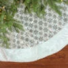 60" White And Silver Sequin Snowflake Christmas Tree Skirt With Faux Fur Border -Optimal Christmas Shop northlight l00050 1 73756.1667521000
