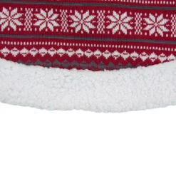 48" Red And White Knitted Snowflake Lodge Christmas Tree Skirt -Optimal Christmas Shop northlight l27903 1 92113.1667529977