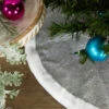 20" Silver Glittered Mini Christmas Tree Skirt With White Fur Trim -Optimal Christmas Shop northlight l27918 1updated 87930.1684522105