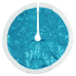 20" Blue Glittered Mini Christmas Tree Skirt With Fur Trim 6 20" Blue Glittered Mini Christmas Tree Skirt With Fur Trim -Optimal Christmas Shop northlight l27921 1 51570.1684796529