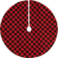 20" Red And Black Buffalo Plaid Mini Christmas Tree Skirt