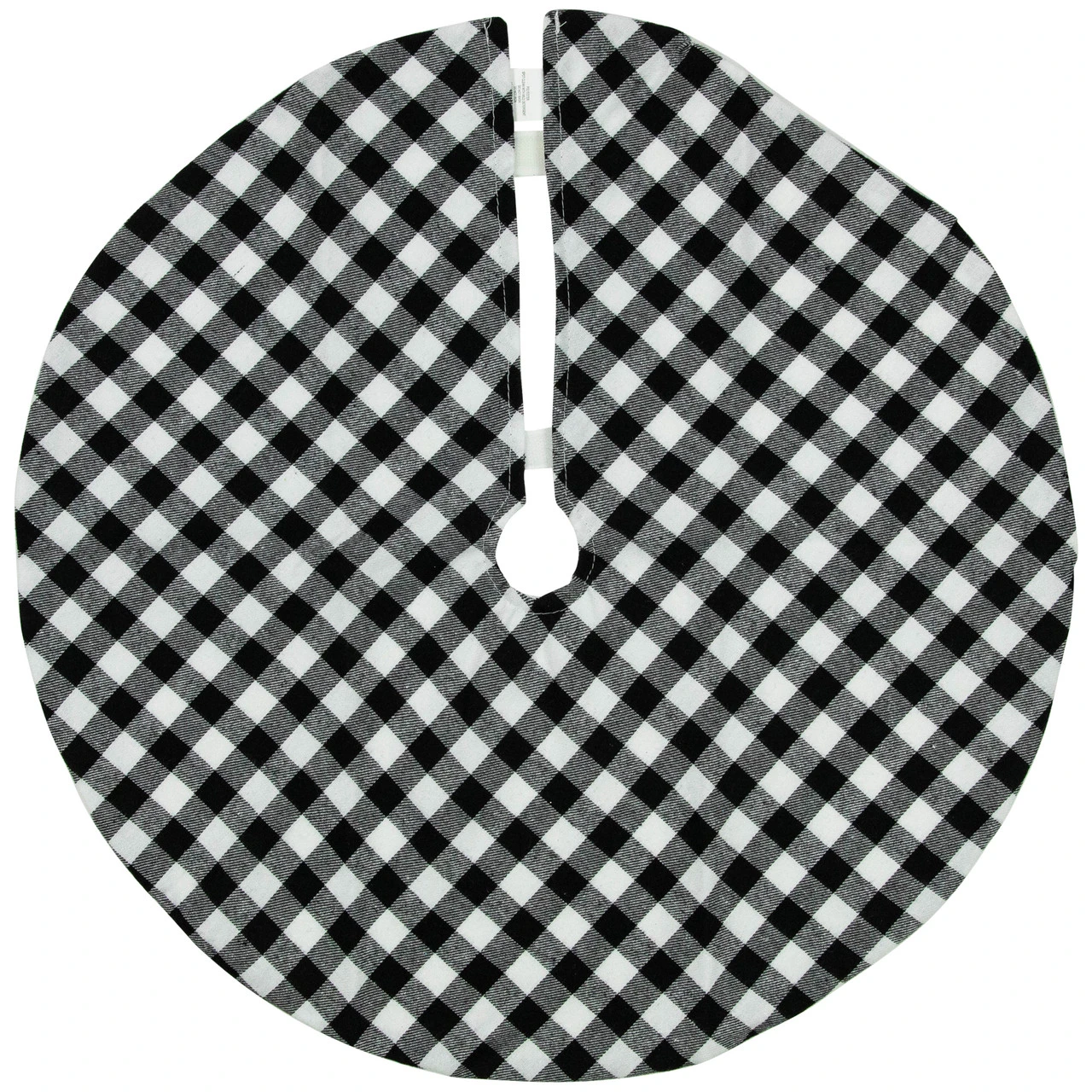 20" White And Black Buffalo Plaid Mini Christmas Tree Skirt 4 20" White And Black Buffalo Plaid Mini Christmas Tree Skirt - Image 2