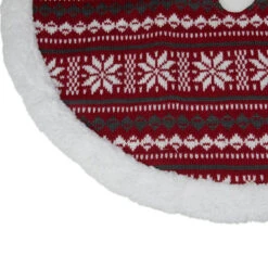 20" Gray And Red Snowflakes Lodge Mini Christmas Tree Skirt With Sherpa Trim -Optimal Christmas Shop northlight l27925 1 47600.1667487613
