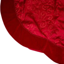 48" Red Glittered Swirl Trimmed Christmas Tree Skirt -Optimal Christmas Shop northlight l34499 4 52949.1667654913
