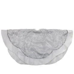 48" Silver And White Floral Trimmed Christmas Tree Skirt 7 48" Silver And White Floral Trimmed Christmas Tree Skirt -Optimal Christmas Shop northlight l34933 3 49594.1667654914