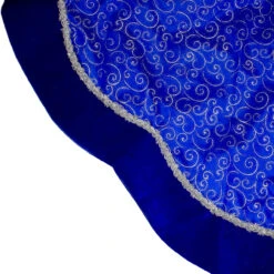 48" Royal Blue And Silver Swirl Christmas Tree Skirt With Scalloped Trim 7 48" Royal Blue And Silver Swirl Christmas Tree Skirt With Scalloped Trim -Optimal Christmas Shop northlight l85480 3 45761.1667662606