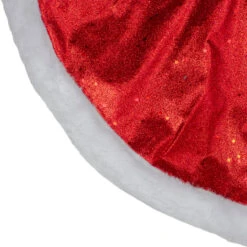20" Red Glittered Mini Christmas Tree Skirt With A Faux Fur Trim -Optimal Christmas Shop northlight l85593 2 00344.1667657605
