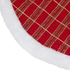 20" Red And Gold Plaid Glittered Mini Christmas Tree Skirt -Optimal Christmas Shop northlight l85595 3 28864.1667655362
