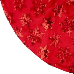 20" Red Sequin Snowflake Pattern Mini Christmas Tree Skirt -Optimal Christmas Shop northlight l85596 2 23065.1667654598