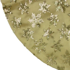 20" Gold Sequin Snowflake Pattern Mini Christmas Tree Skirt -Optimal Christmas Shop northlight l85597 2 16505.1667491223