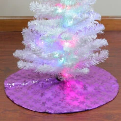 20" Purple Sequin Snowflake Mini Christmas Tree Skirt