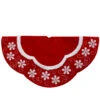 48-Inch Velvet Red And White Snowflake Scallop Christmas Tree Skirt -Optimal Christmas Shop northlight l87990 1 sample 51588.1667569264