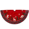 48-Inch Red And Green Velvet Plaid Christmas Tree Skirt