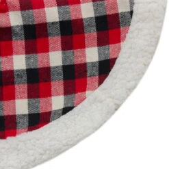 20-Inch Red, Black, And Ivory Plaid Mini Christmas Tree Skirt With Sherpa Trim -Optimal Christmas Shop northlight l88050 2 sample 87919.1667530466